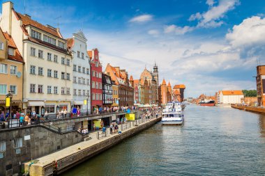 Cityscape Gdansk Vistula Nehri üzerinde