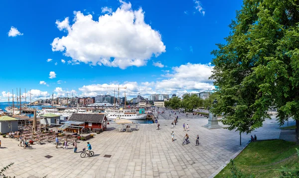 Skyline e porto di Oslo. Paesi Bassi — Foto Stock