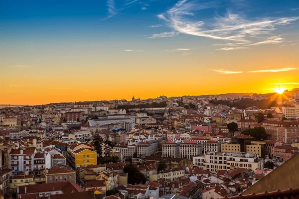 Vista aérea de Lisboa à noite — Fotografia de Stock