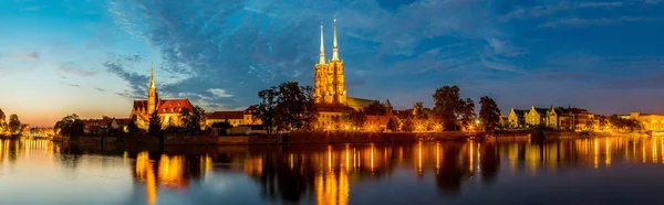 Wroclaw panoráma alkonyatkor — Stock Fotó