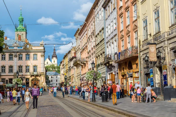 Marktplein in lviv — Stockfoto