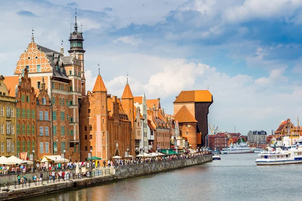 Cityscape Gdansk Vistula Nehri üzerinde