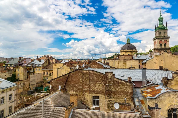 Lviv vogelvlucht bekijken — Stockfoto