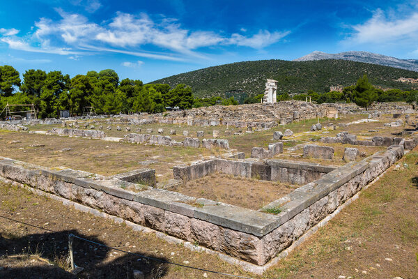 Ruins in Epidavros in a summer day