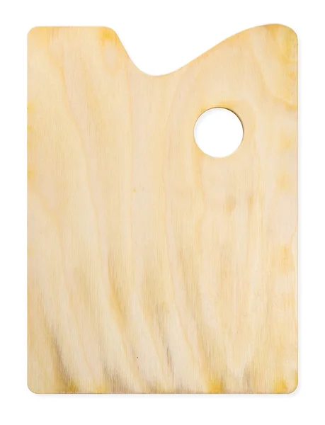 Paleta rectangular de madera aislada sobre fondo blanco . — Foto de Stock