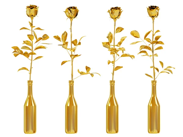 Goldene Rosen gesetzt — Stockfoto