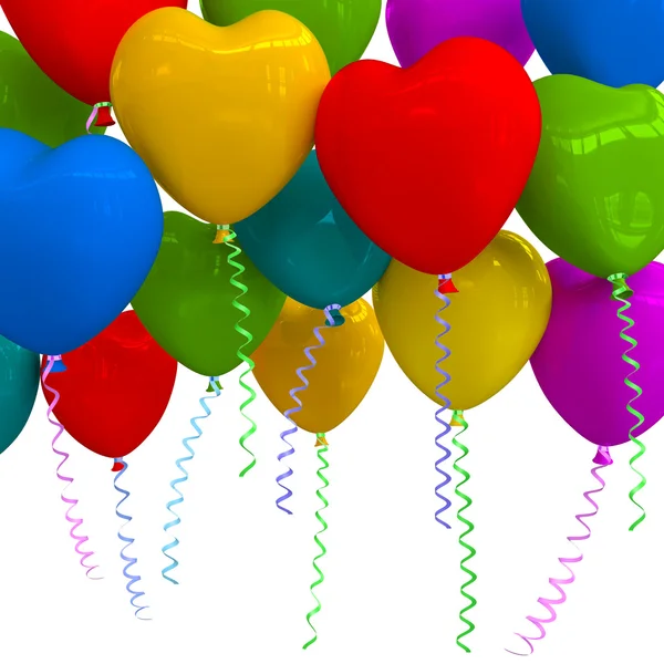 Balloons as hearts isolated — Stock Photo, Image