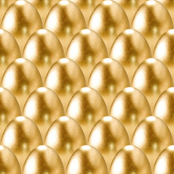 Seamless gold eggs pattern. — Stock Photo, Image