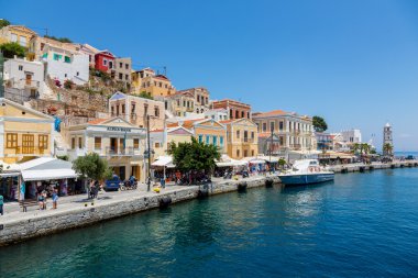 Bir Symi adası manzarası, Dodecanese, Yunanistan