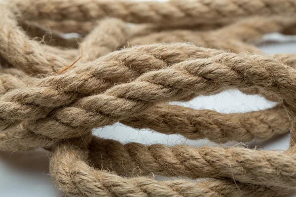Макро-вид джутовой веревки — стоковое фото