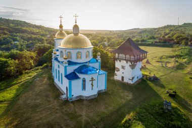 Ukrayna 'nın Vinnytsa bölgesindeki Podillya' da yer alan Busha eyaletinin günbatımı manzarası. Podillya 'daki Ukrayna' da seyahat yerleri.