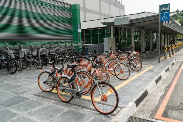 Singapura Janeiro 2019 Estação Aluguel Bicicletas Cingapura — Fotografia de Stock