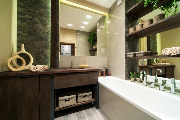 Bathroom in eco style — Stock Photo, Image