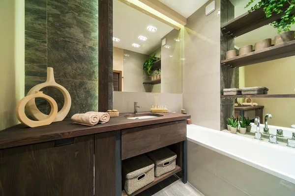 Bathroom in eco style — Stock Photo, Image