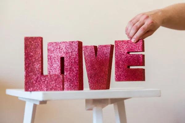 Fazendo palavra AMOR de letras — Fotografia de Stock