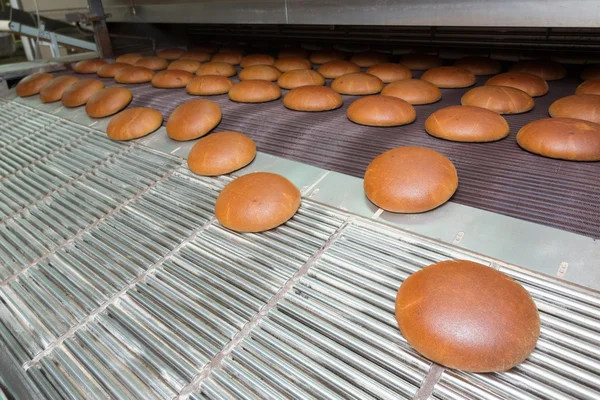 Heiße gebackene Brote auf einer Linie — Stockfoto