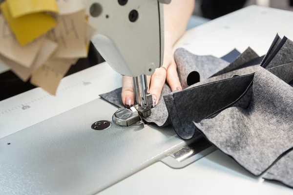 Sewing process on a manufacture — Stock Photo, Image