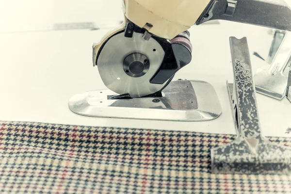 Cutting textile on a sewing manufacture — Stock Photo, Image