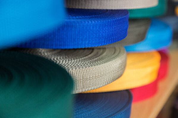 color rolls with synthetic fabric straps