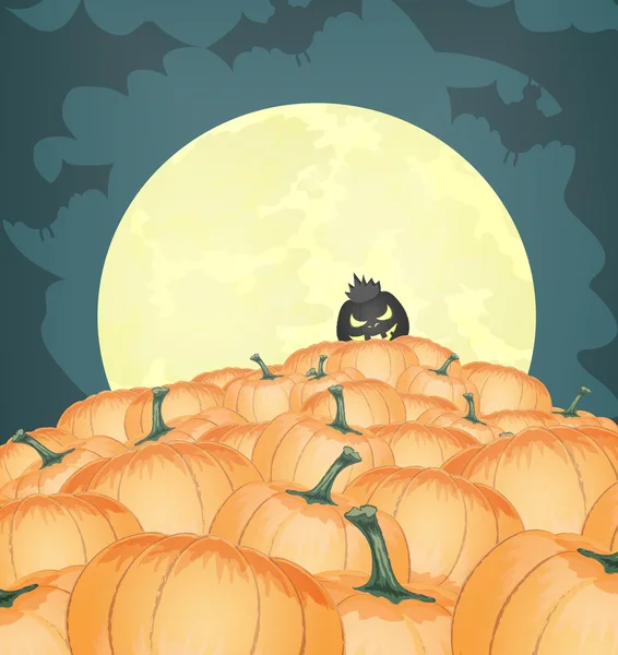 Fondo de Halloween con calabazas — Vector de stock