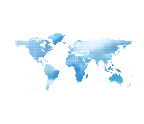 Mapa do mundo com céu azul nuvem —  Vetores de Stock