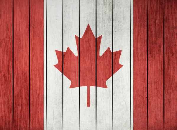 Drapeau en bois du Canada — Image vectorielle