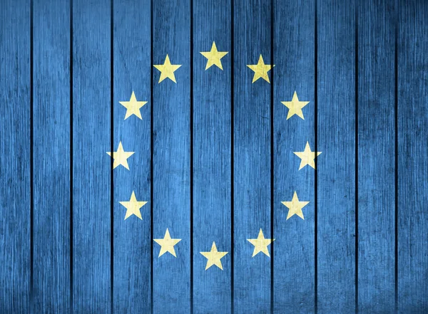 Деревянный флаг Европы — стоковый вектор