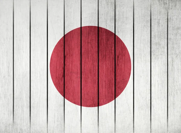 Wooden Flag Of Japan — Stock Vector