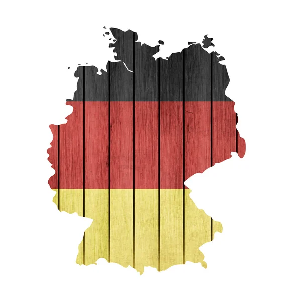 Mapa con Bandera de Madera de Alemania — Vector de stock