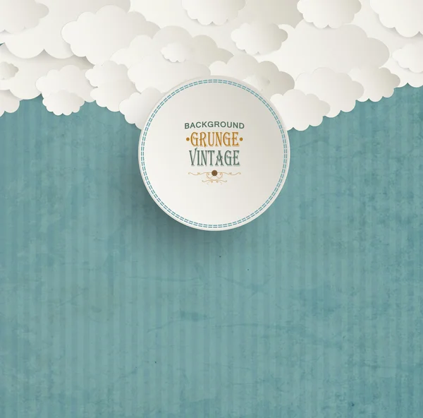 Vintage Background With Clouds — Stock Vector