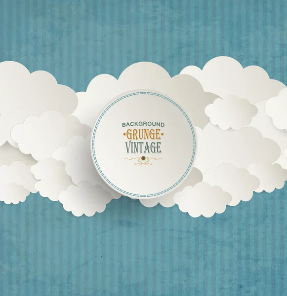 Vintage Background With Clouds — Stock Vector