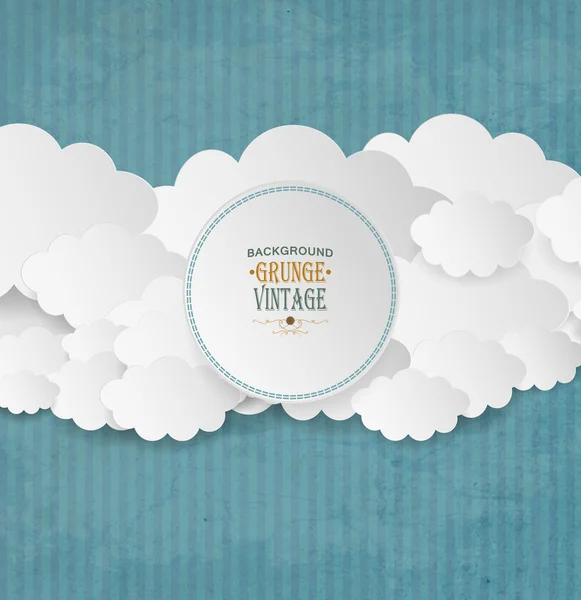 Vintage Background With Clouds — Stock Vector