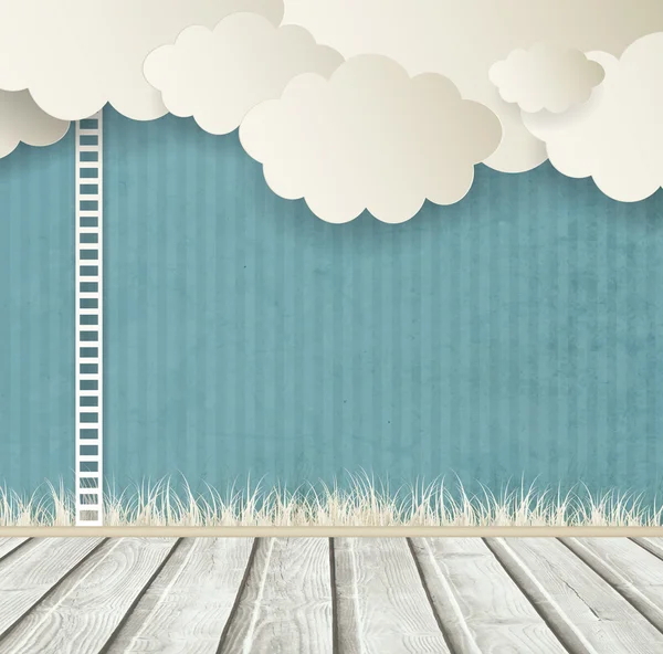 Vintage Background With Clouds — Stock Vector