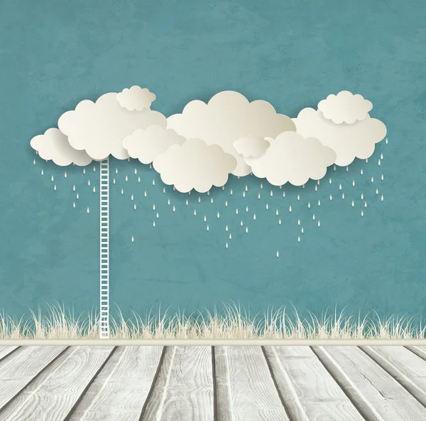 Vintage Background With Clouds — Stock Vector