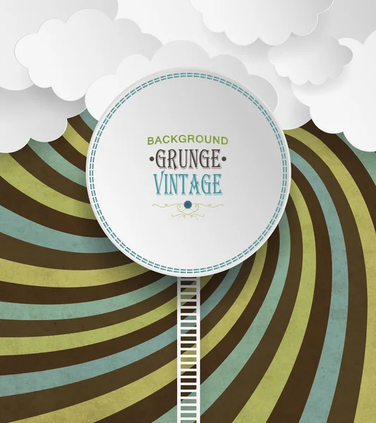 Fond Vintage avec Nuages — Image vectorielle