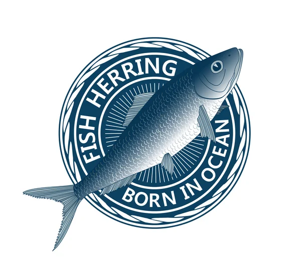 Blue fish herring — Stock Vector