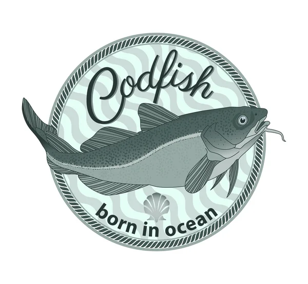 Codfish badge — Stock Vector