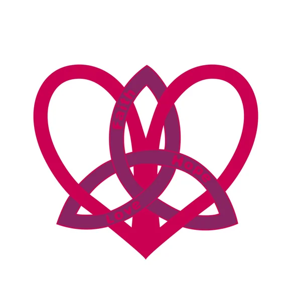 Coeur rouge et trinité — Image vectorielle