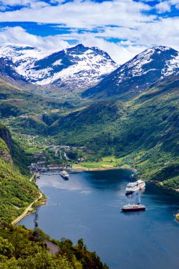 Geiranger fiyort, Norveç.