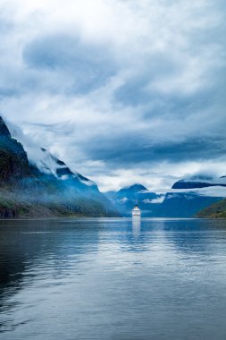 Cruise gömlekleri üzerinde Hardanger fjorden