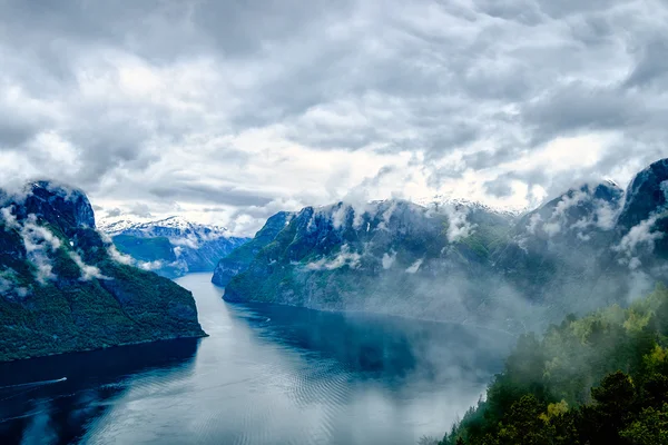 아름 다운 해당 fjorden 자연 노르웨이. — 스톡 사진