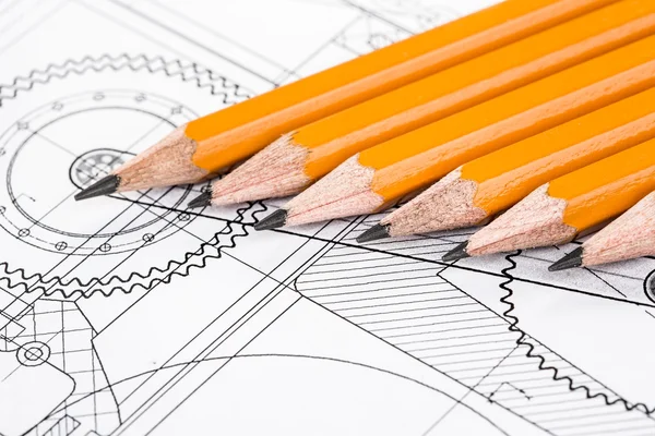 Drawing detail and pencil — Stock Photo, Image