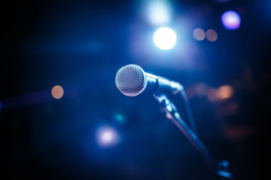Microphone on stage clipart