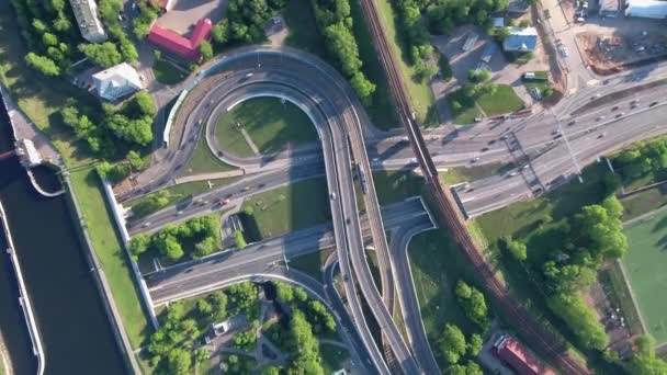 Vista aérea de la autopista — Vídeos de Stock