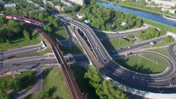 Vista aérea de la autopista — Vídeos de Stock