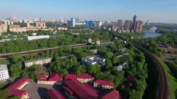 Vista de vuelo de pájaro de Moscú — Vídeos de Stock