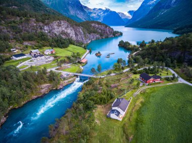 Beautiful Nature Norway aerial photography. clipart