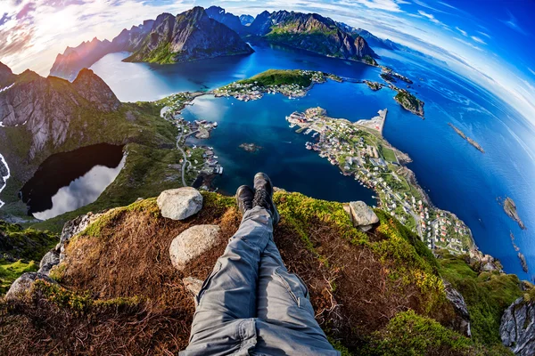 Lofoten es un archipiélago en el condado de Nordland, Noruega. . —  Fotos de Stock