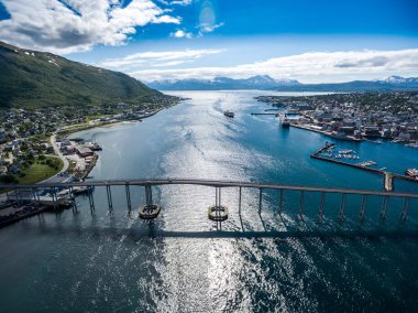 Bridge of city Tromso, Norway clipart