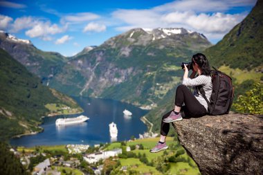 Geiranger fiyort, Norveç.